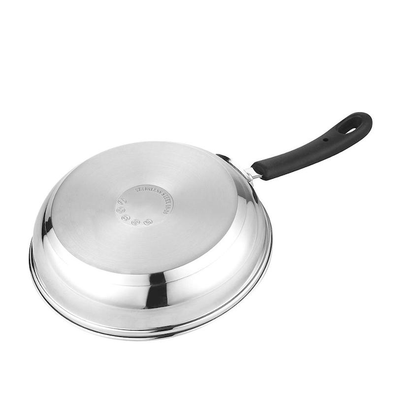 stekpanna wok rostfritt stål med lock